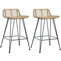 vidaXL Bar Chairs 2 pcs Natural Rattan