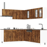 vidaXL 11 Piece Kitchen Cabinet Set Kalmar Smoked Oak Engineered Wood