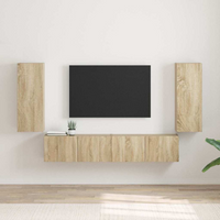 vidaXL TV Wall Cabinet 2 pcs Sonoma 30 x 31 x 80 cm Engineered Wood
