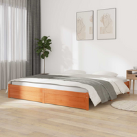 vidaXL Bed Frame Wax Brown 160 x 200 cm Solid Pine Wood