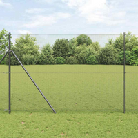 vidaXL Fence Post Grey 25 x 1.5 m (16 x 16 mm mesh) Steel and PVC