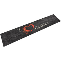 vidaXL Kitchen Rug Washable Cooking Black 60x300 cm Velvet