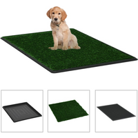 vidaXL Pet Toilet with Tray & Faux Turf Green 64x51x3 cm WC