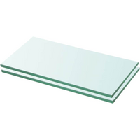 vidaXL Shelves 2 pcs Panel Glass Clear 20x30 cm