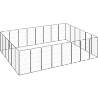 vidaXL 28-Panel Dog Playpen Black 50x100 cm Powder-coated Steel