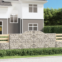 vidaXL Arched Gabion Baskets 2 pcs 300x30x120/140 cm Galvanised Iron