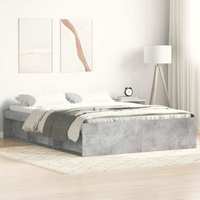 vidaXL Bed Frame without Mattress Concrete Grey 150x200 cm King Size King Size