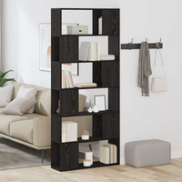vidaXL TV Cabinet Set Black 80 x 24 x 186 cm Engineered Wood