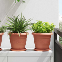 vidaXL Plant Pots 6 pcs Brick Red Ø 22 x 18 cm Plastic