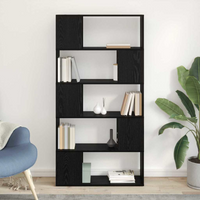 vidaXL TV Cabinet Set Black 80 x 24 x 156 cm Engineered Wood