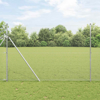 vidaXL Welded Wire Fence Silver 1.6 x 25 m