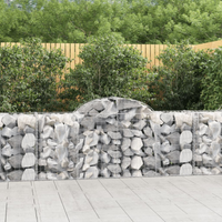 vidaXL Arched Gabion Baskets 11 pcs 200x50x80/100 cm Galvanised Iron
