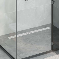 vidaXL Shower Drain with Line Design Silver 100 cm Stainless Steel 304