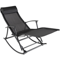 vidaXL Garden Rocking Chair Steel and Textilene Black