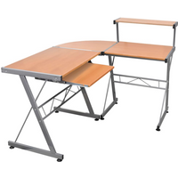 vidaXL Corner Computer Desk Brown 132x112x99 cm Engineered Wood