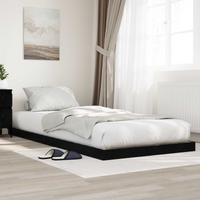 vidaXL Floor Bed Frame Black Oak 71.5 x 190 cm Engineered Wood