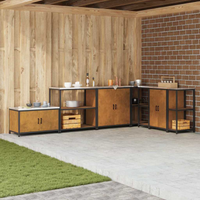 vidaXL Kitchen Storage with Shelf Rusty 90 x 50 x 92 cm Steel