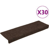 vidaXL Stair Mats Self-adhesive 30 pcs 65x21x4 cm Brown Rectangular Edge