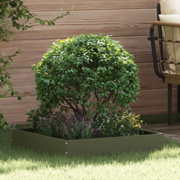 vidaXL Lawn Edging 6 pcs Olive Green 60 x 60 x 13 cm Steel