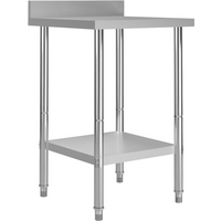 vidaXL Kitchen Work Table with Backsplash 60x60x93 cm Stainless Steel