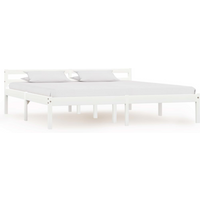 vidaXL Bed Frame without Mattress White Solid Pine Wood 180x200 cm Super King