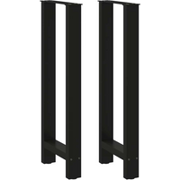 vidaXL Bar Table Legs Black 2 pcs 50x(100-101) cm Steel