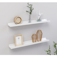 vidaXL Wall Shelves 2 pcs High Gloss White 60x9x3 cm