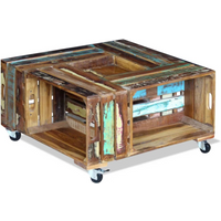 vidaXL Coffee Table Solid Reclaimed Wood 70x70x35 cm