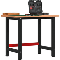 vidaXL Workbench 100x60x81.5 cm Solid Wood Beech Rectangular