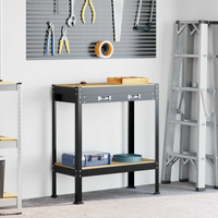 vidaXL Workbench Black 80 x 40 x 91 cm Engineered Wood and Metal
