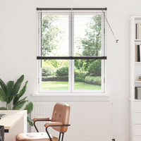 vidaXL Venetian Blinds Height Adjustable Black 175 x 105 cm Aluminium