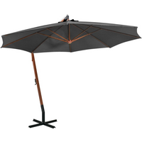 vidaXL Hanging Garden Parasol with Pole Anthracite 3.5x2.9 m Solid Fir Wood