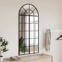 vidaXL Wall Mirror Black 60x130 cm Arch Iron