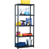 vidaXL Storage Shelf 5-Tier Black 71x38x170 cm Plastic