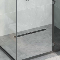 vidaXL Shower Drain Glass Cover with 360° Siphon Black 70 cm