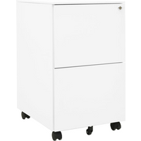 vidaXL Mobile File Cabinet White 39x45x67 cm Steel