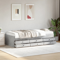 vidaXL Daybed with Drawers without Mattress Concrete Grey 90x190 cm Single