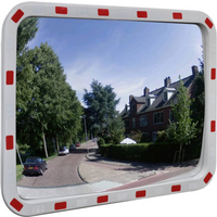 Convex Traffic Mirror Rectangle 60 x 80 cm with Reflectors