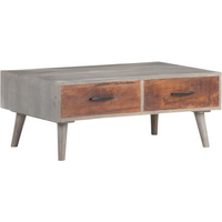 vidaXL Coffee Table Grey 100x60x40 cm Solid Rough Mango Wood