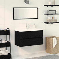 vidaXL Bathroom Sink Cabinet Black Oak 80 x 39 x 62 cm Engineered Wood