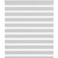 vidaXL Zebra Blind Light Grey 125x150 cm Fabric Width 120.9 cm Polyester