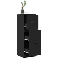 vidaXL Apothecary Cabinet Black 40x41x118 cm Engineered Wood