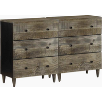 vidaXL Sideboards 2 pcs Light Grey 60x33.5x75 cm Solid Wood Mango