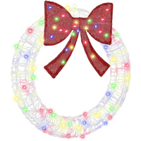 vidaXL Wreath with 60 LEDs Multicolour 76 x 76 x8.5 cm Acrylic