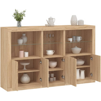 vidaXL Sideboard with LED Lights Sonoma Oak 162x37x100 cm