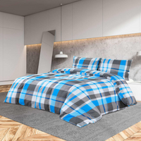 vidaXL Duvet Cover Set Blue and Grey 260x220 cm Cotton