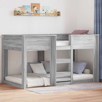vidaXL Bunk Bed for Kids Grey Sonoma 90 x 190 cm Engineered Wood