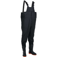 vidaXL Chest Waders with Boots Black Size 45