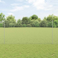 vidaXL Fence with Post Silver 1.6 x 50 m Steel