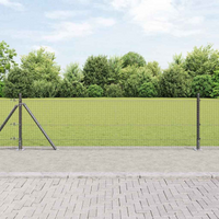 vidaXL Fence Post Grey 25 x 0.4 m (25 x 25 mm mesh) Steel and PVC